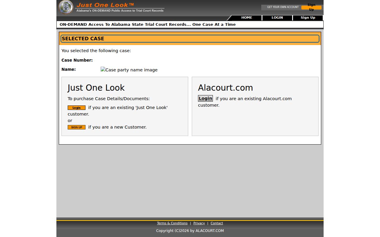 Opelika residents directory Alabama trial court access screen