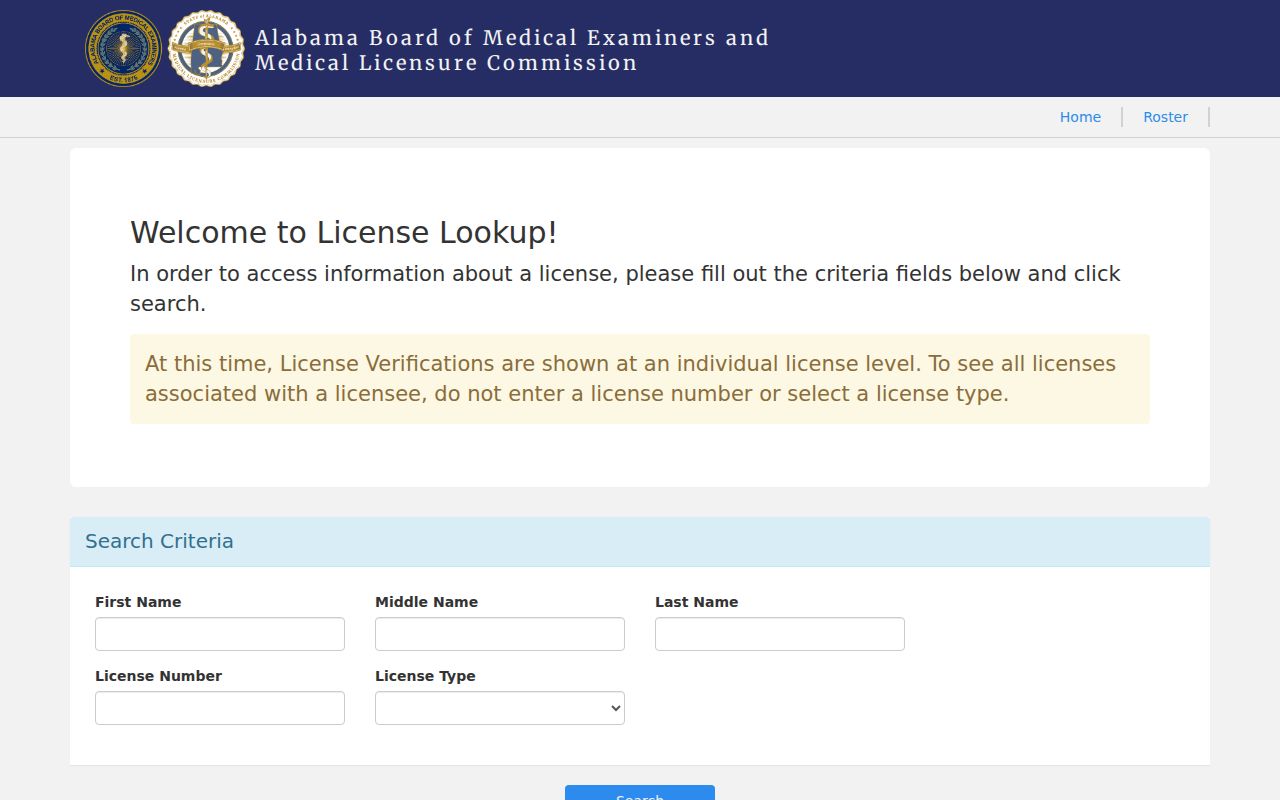 Opelika resident lookup through Alabama medical license verification