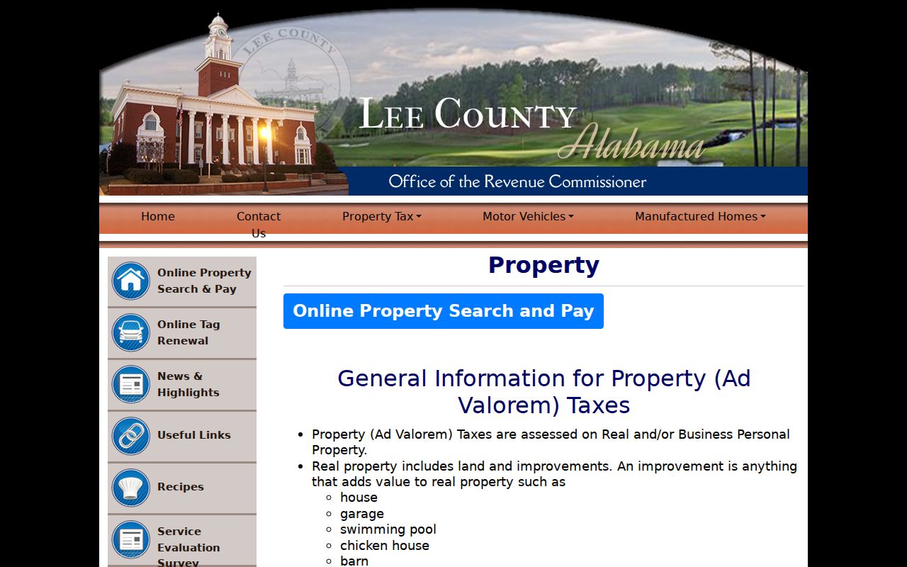 Opelika street directory Lee County property search instructions
